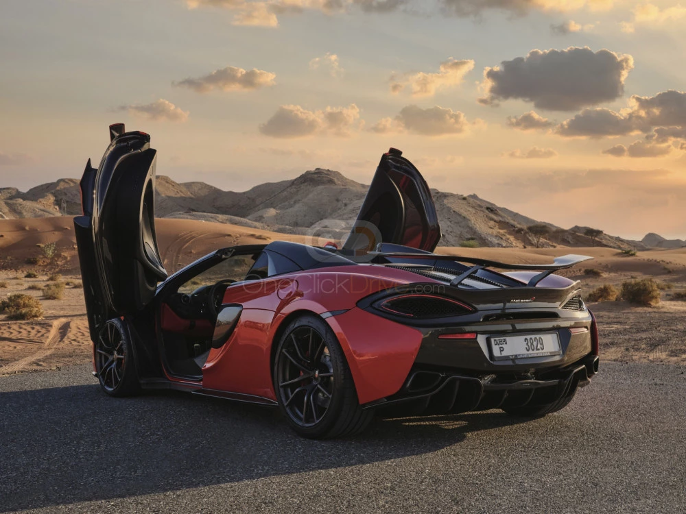 rouge McLaren 570S Spyder 2019 for rent in Abu Dhabi 6